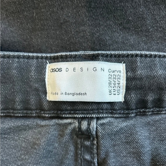 ASOS design black straight leg curve curvy jeans in plus size 24 - Picture 7 of 8